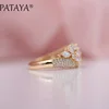 PATAYA – bagues rondes en Zircon naturel pour femmes, nouveau cadeau, incrustation de Micro cire, goutte d'eau, oeil de cheval, bijoux de luxe, fête de mariage, 585 ► Photo 3/6