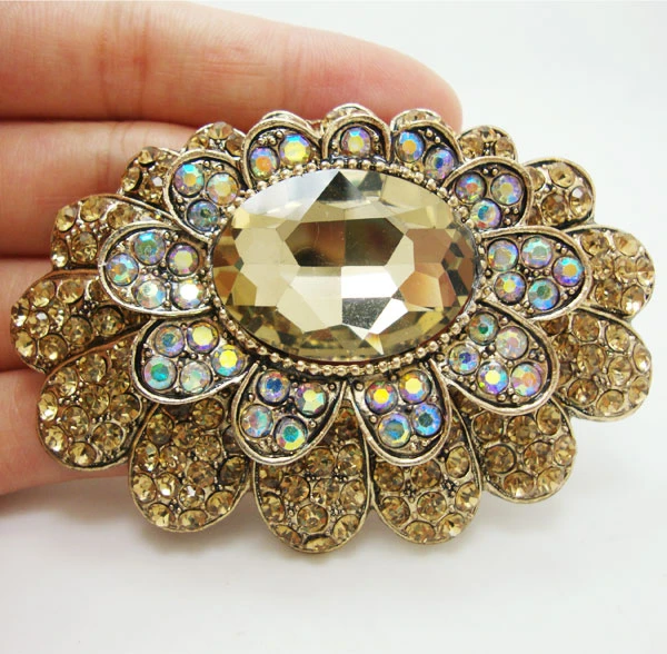 Vintage Brown Rhinestone Brooch Brooch Pretty Brown Crystal Rhinestone Brooch Brown Crystal Brooch