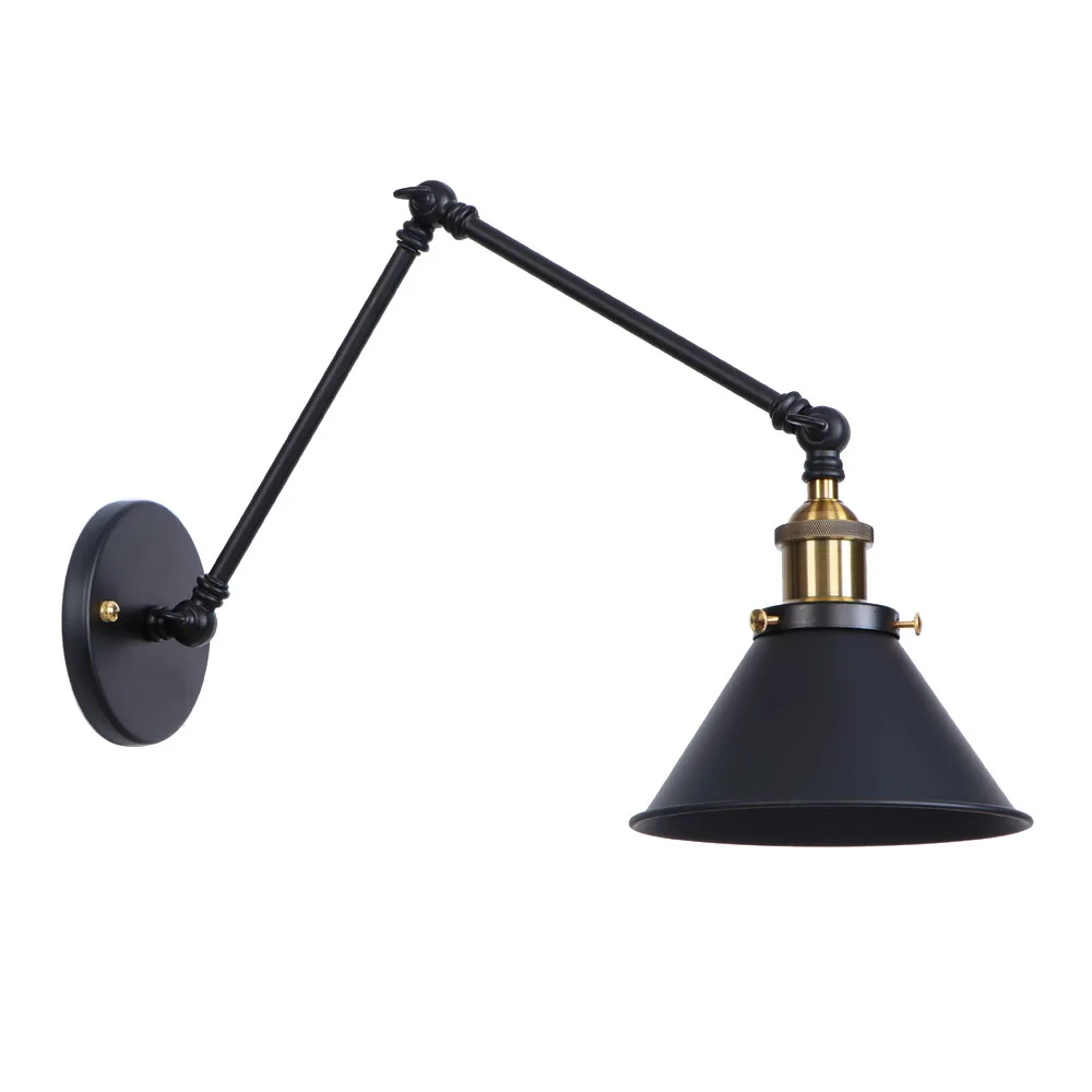 

Iron American Village Wall Lamp E27 Bulb with lampshade restaurant led wall lamp bar Bedroom wall light RWL0022