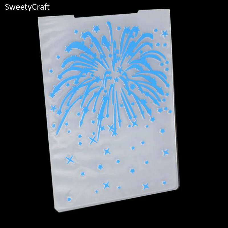fireworks blue Plastic embossing folder 1