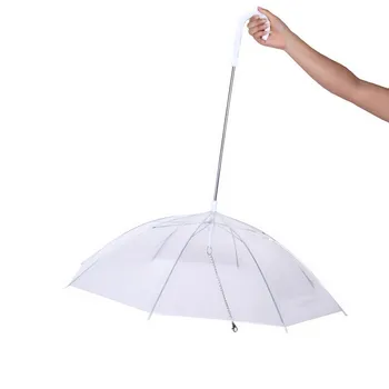 

Transparent PE Pet Umbrella Small Dog Umbrella Rain Gear with Dog Leads Keeps Pet Dry Comfortable in Rain Snowing SGG New