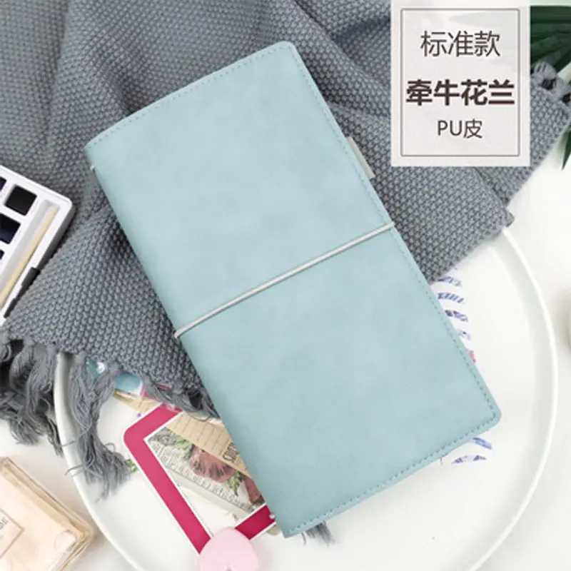 Yiwi записная книжка из искусственной кожи 124x218 мм розовый синий винтажный дневник ручной работы из воловьей кожи дневник для путешествий Sketchbook Planner - Цвет: Blue