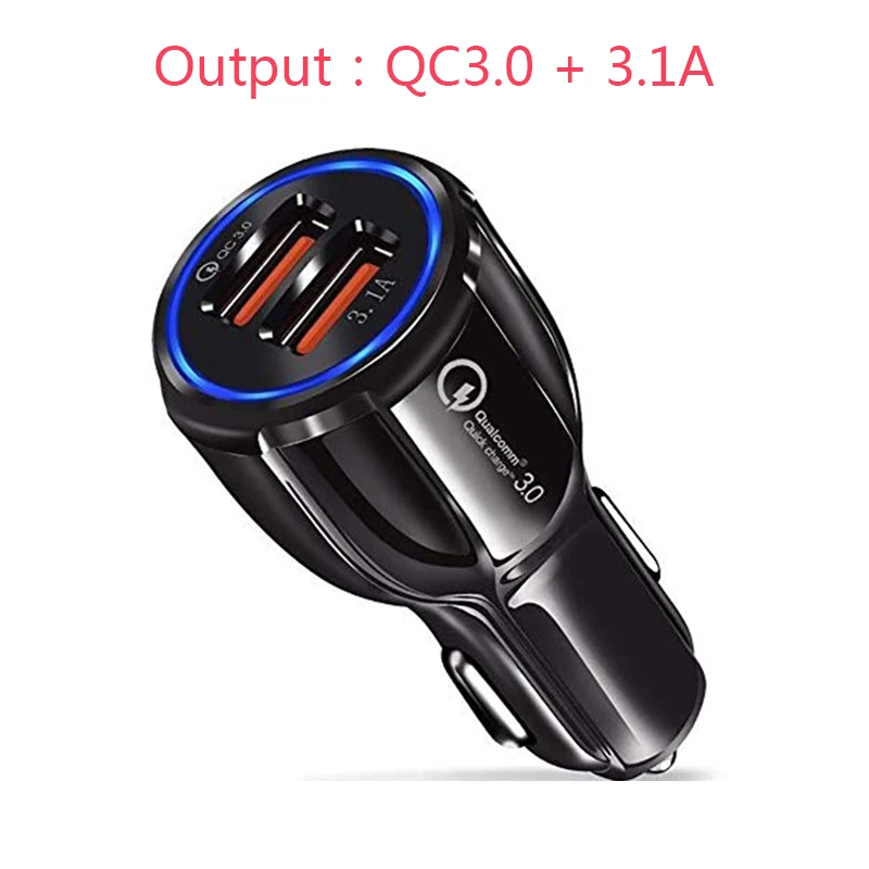 USB Car Charger Quick Charge 3.0 for iPhone X Samsung S10 Xiaomi Mi 9 Mobile Phone Fast Charging Car Charger QC 3.0 Car-Charger - Тип штекера: B