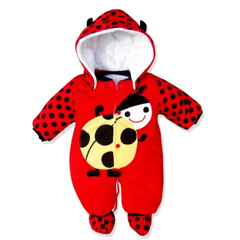 Cotton-padded Baby's Romper Ladybug and Cows Boy Girl Jumpsuit Winter Infant Clothing Overalls for children CL0433 (2)