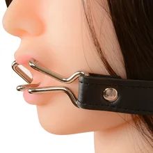 Из нержавеющей Стали Открытый Рот Кляп Oral Fixation Фелляции Рот Плагин двойной Крюк Расширитель Bdsm Взрослых Игры Ведомого Секс Игрушки Для пара