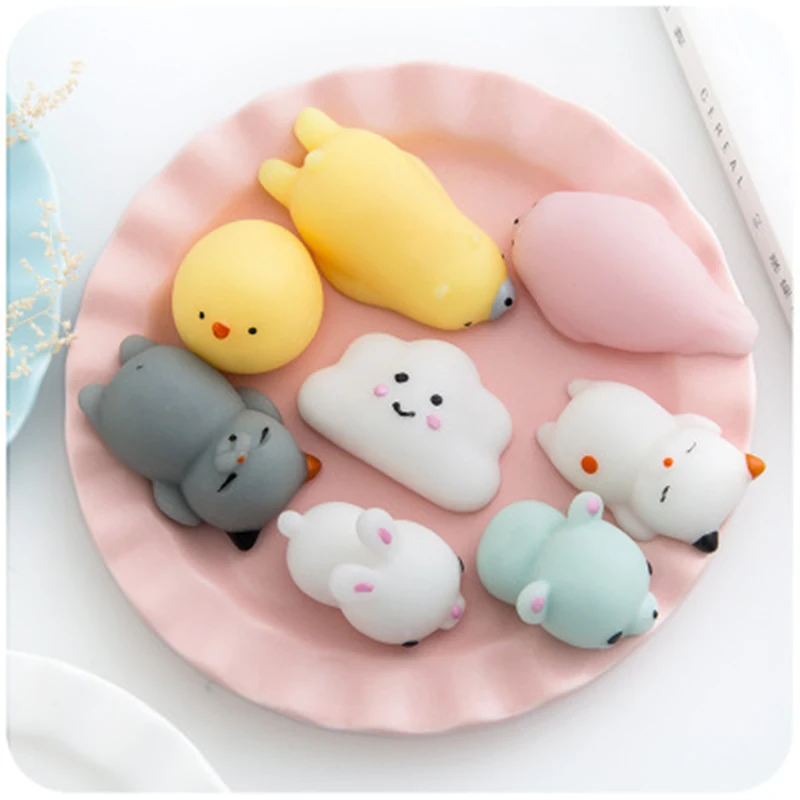 

Soft Pinch Toys Squishy PVC Mini Animals Super Cute Creative Decompression Toys Hand Squeeze Toys Funny Chick Polar Bear Rabbit