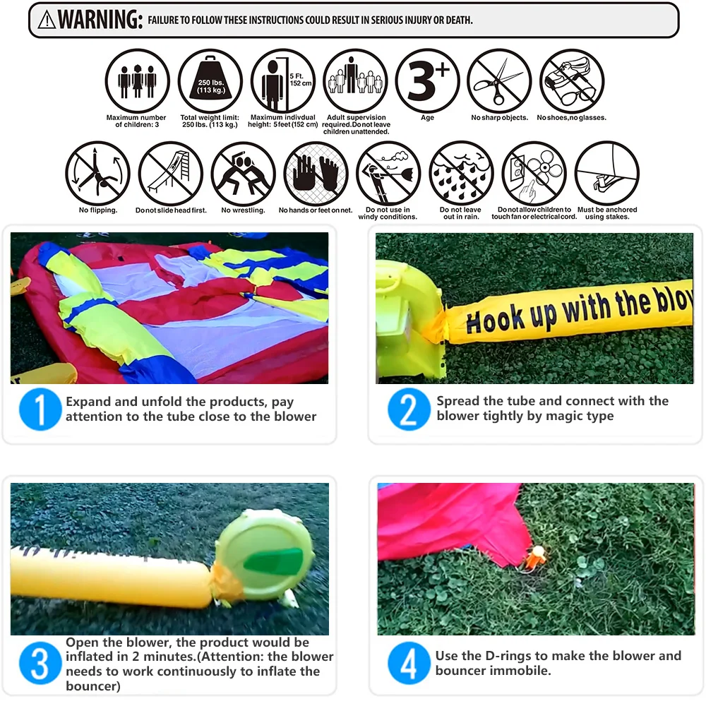 Gigantes do Dobro do Obstáculo do Trampolim do Castelo do Salto com o Ventilador Presente de Natal do Castelo Corrediças Infláveis Ventilador 6.5*4.5*3.8 m Tamanho Grande Bouncy com o 10 High Quality inflatable castle jumping