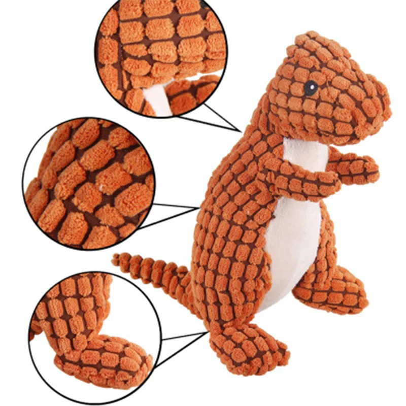 Pet Durable Chew Sound Dog Toy Corn Niblet Material Dinosaur Shaped