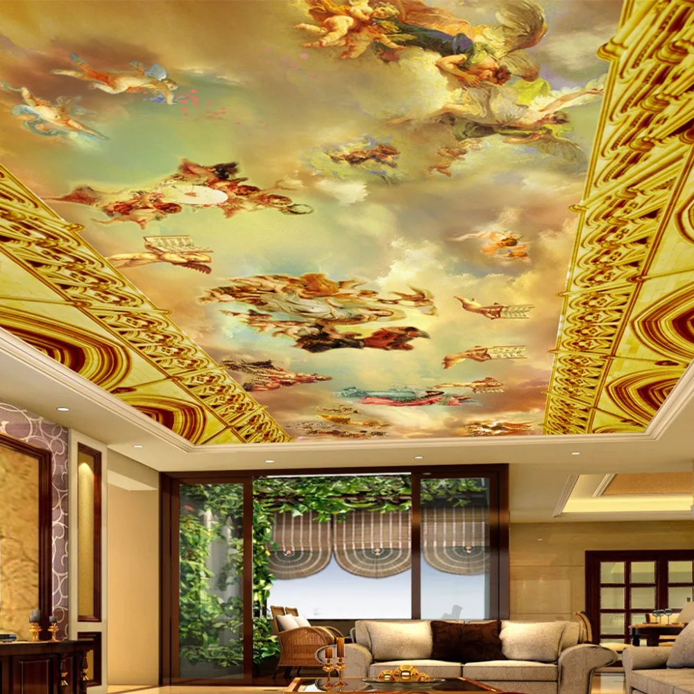 de parede impresso 3d fresco estilo retro europeu 01