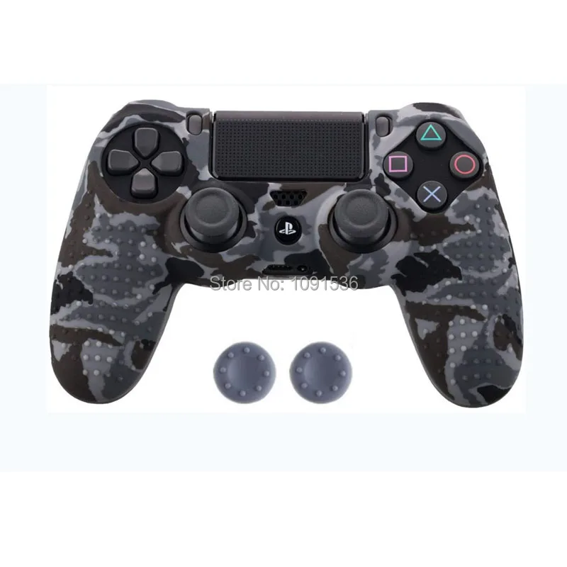 Противоскользящие многоцветный Силиконовый чехол + 2 Thumbsticks Захваты для sony PS4 Pro тонкий контроллер