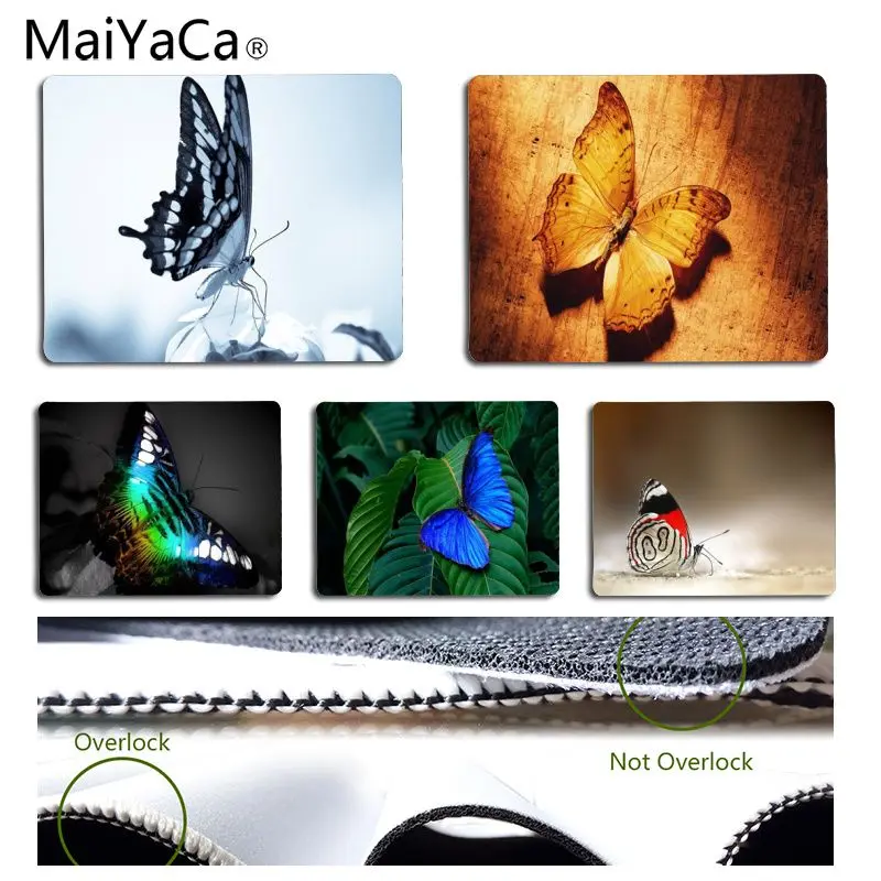MaiYaCa Boy Gift Pad Butterfly Customized laptop Gaming mouse pad Size for 18x22cm 25x29cm Rubber Rectangle Mousemats