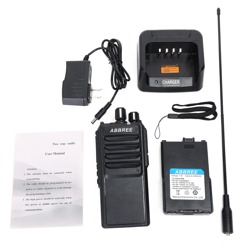 ABBREE AR 25W 25 Вт мощная рация UHF 400 480 МГц 10 50 км дальность действия 4000 мАч литий ионная