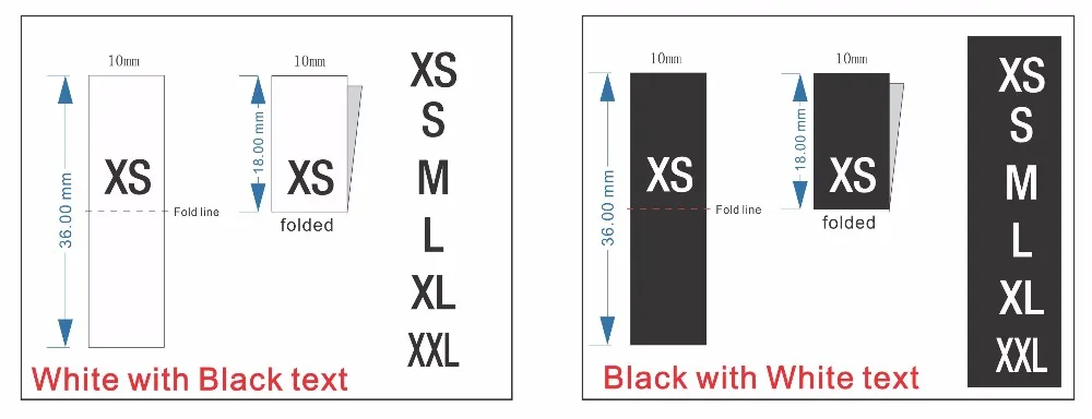 Высокая Плотность Белый тканый черный XS-XXXL размер этикетки 100 шт много одежды Дамаск центр/средняя папка аксессуары для одежды метки