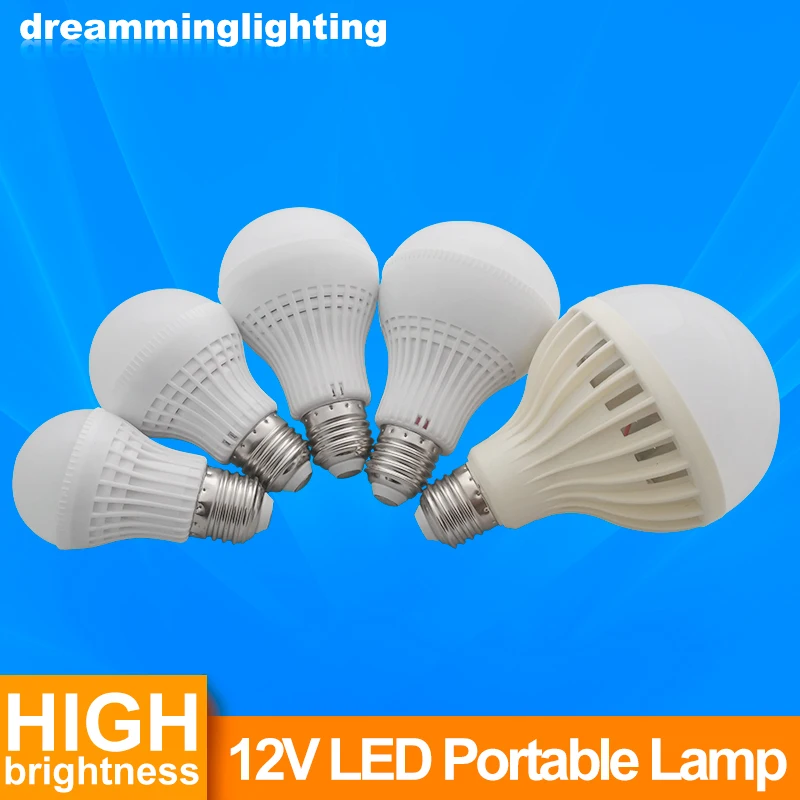 5X12V DC E27 светодиодная лампа SMD5730 светодиодные лампы из алюминия 3 Вт 5 7 9 12 15