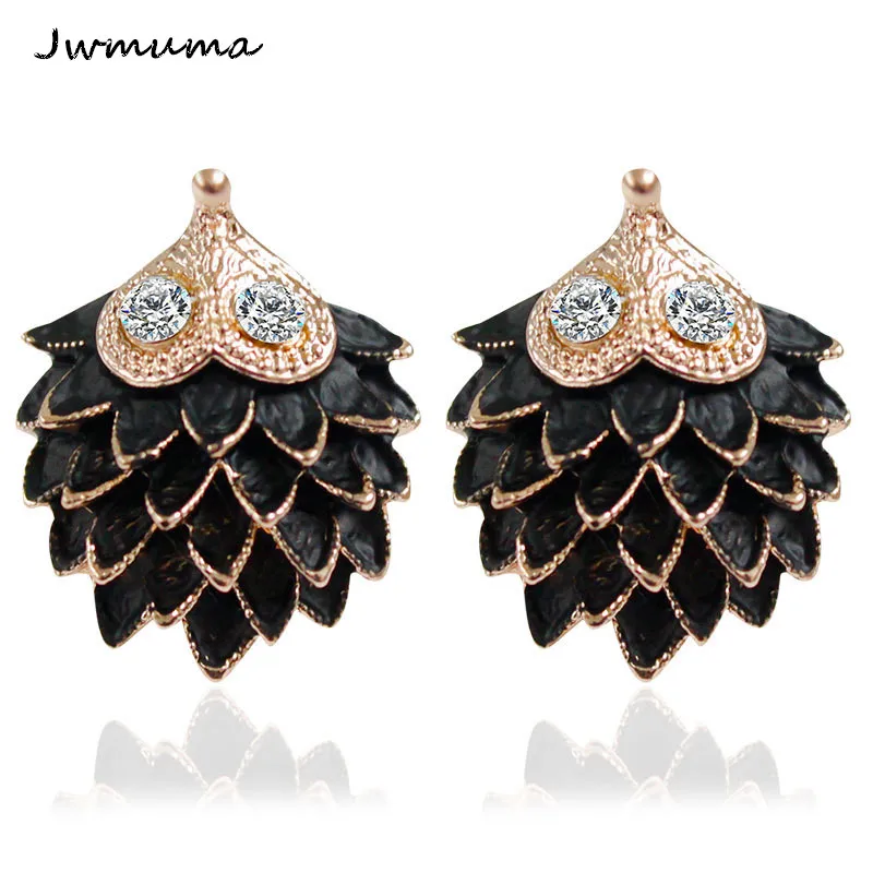 New Fashion Simple Women's Animal Earrings Black and White Metal Hedgehog Stud Earring Plating Jewelry Party Gift Wholesale | Украшения