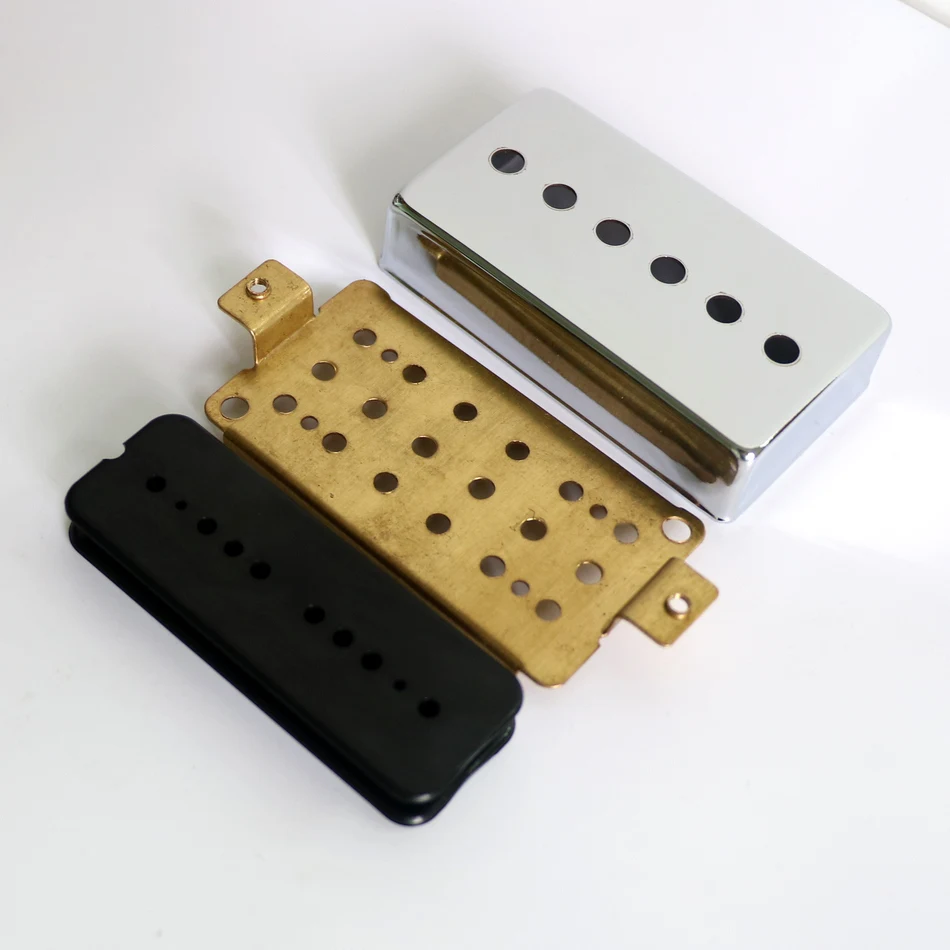 

Free Shipping Brass pickup cover and baseplate P90 single coil bobbin humbucker guitar pickup kits
