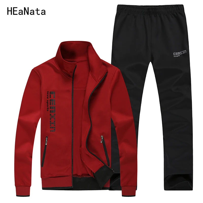 

New Fashion Autumn Winter Tracksuits Men Set Thicken Fleece Hoodies+ Pants Suit Spring Sweatshirt Jogging Male Hoodie Men Suits