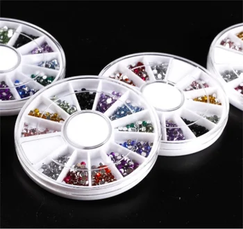

Mixed Color 3D Nail Art Decoration in Wheel Colorful Nail Studs Round DIY Manicure Nail Art Accessories Tools / by dhl 500pcs