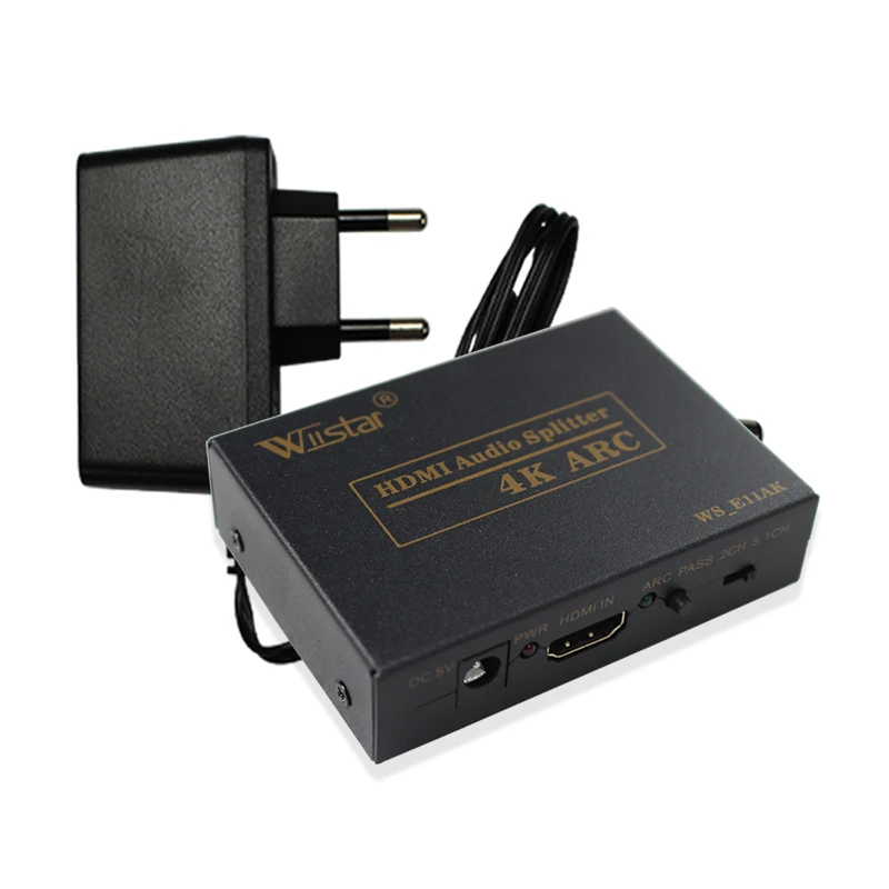 Wiistar Высокое качество Поддержка ARC Mini HDMI к HDMI аудио экстрактор оптический SPDIF с адаптером питания 4 к x 2 к HDMI аудио экстрактор