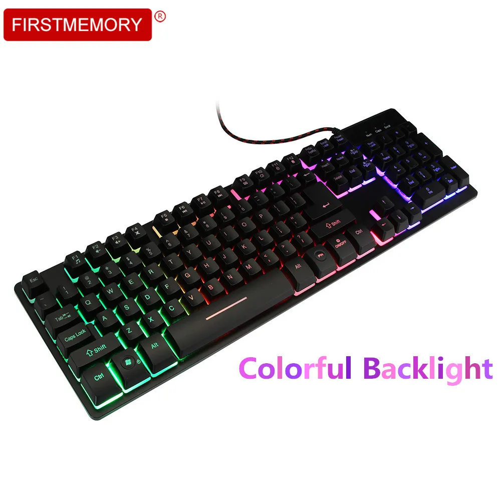 104 Keys Wired Keyboard Computer Gaming Keypad LED Backlit keycaps mechanical Game teclado RGB for font