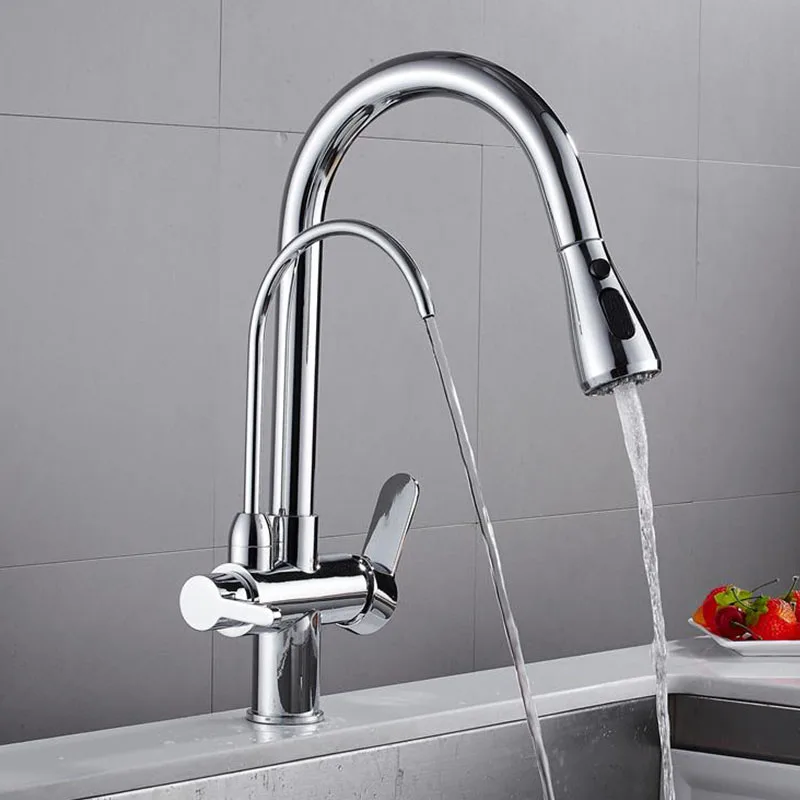 Azeta Pull Down кухонный кран torneira cozinha фильтр для воды 3 способа смеситель раковины