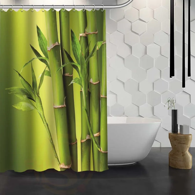 Пользовательские бамбуковые занавески для душа водонепроницаемая ткань Шторка для ванной WJY1.17