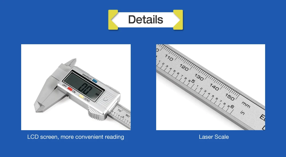 Электронный цифровой микрометр с пластиковым Карбоновым волокном 0-150 мм