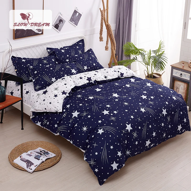 

SlowDream Nordic Star Bedding Set Double Queen King Bed Linen Euro Decor Bedding Home Textiles Bedspread Adult Child Bed Sheet