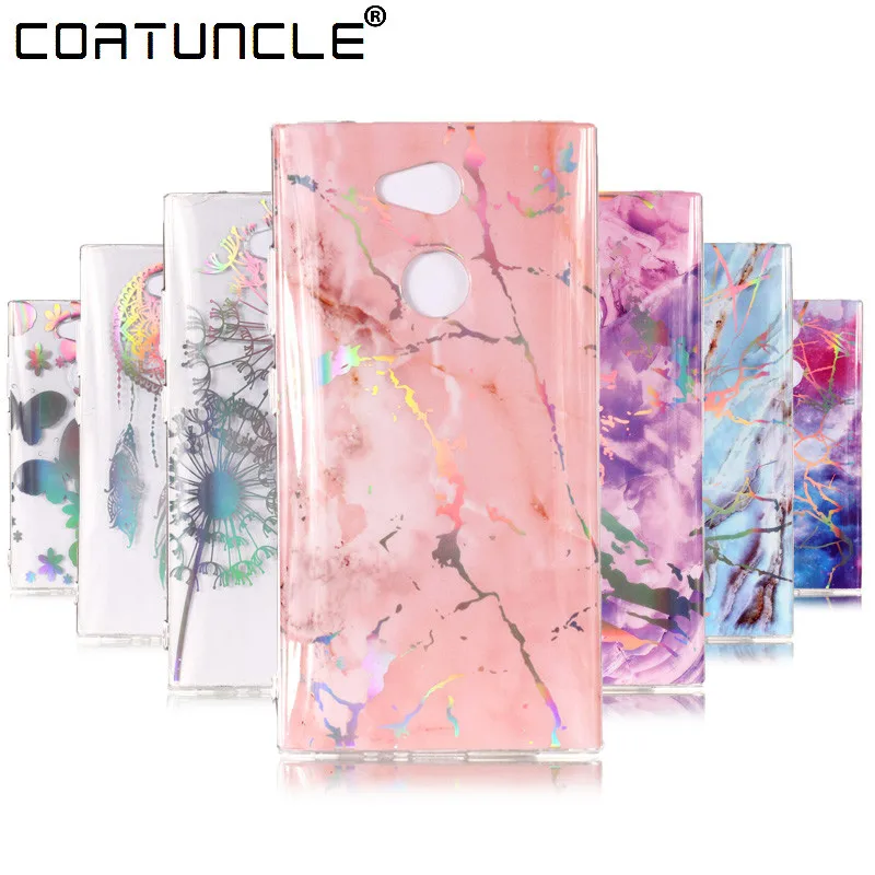 

Soft TPU case sFor Fundas Sony Xperia L1 case For Coque Sony L2 E6 case Transparen Colorful Bling Plating Marble phone Cover