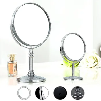 

Creative 360 Degree Rotating Mirror HD Double Sided Desktop Mirror Stainless Steel Magnifying Glass Mirror Small Makeup Mirror