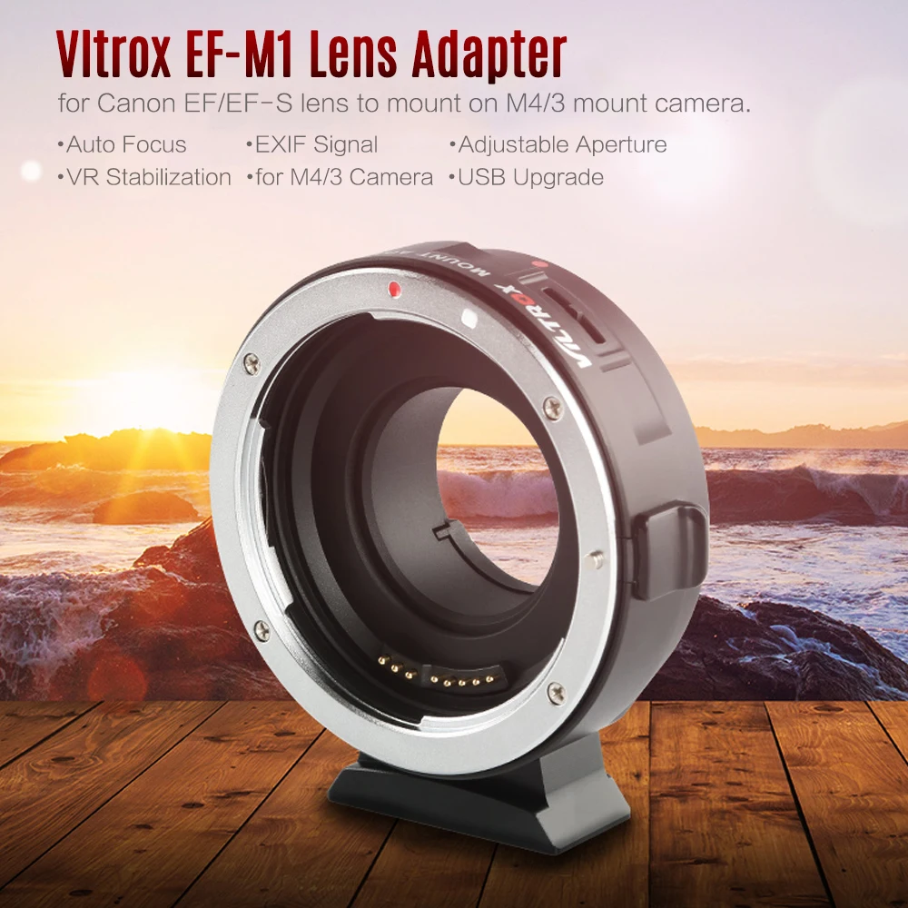 Viltrox EF-M1 кольцо-адаптер для объектива с креплением байонет с автоматической фокусировкой AF объектив IS USM для Canon EF/EF-S объектив M4/3 Micro Four Thirds Камера для GH5/4/3 Olympus