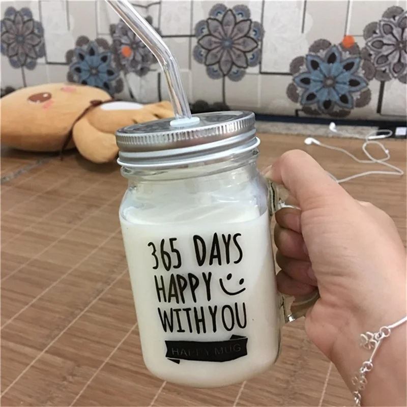 Abay BPA free 455 мл Mason банка кружки чашка для чая с молоком Классическая Изолированная