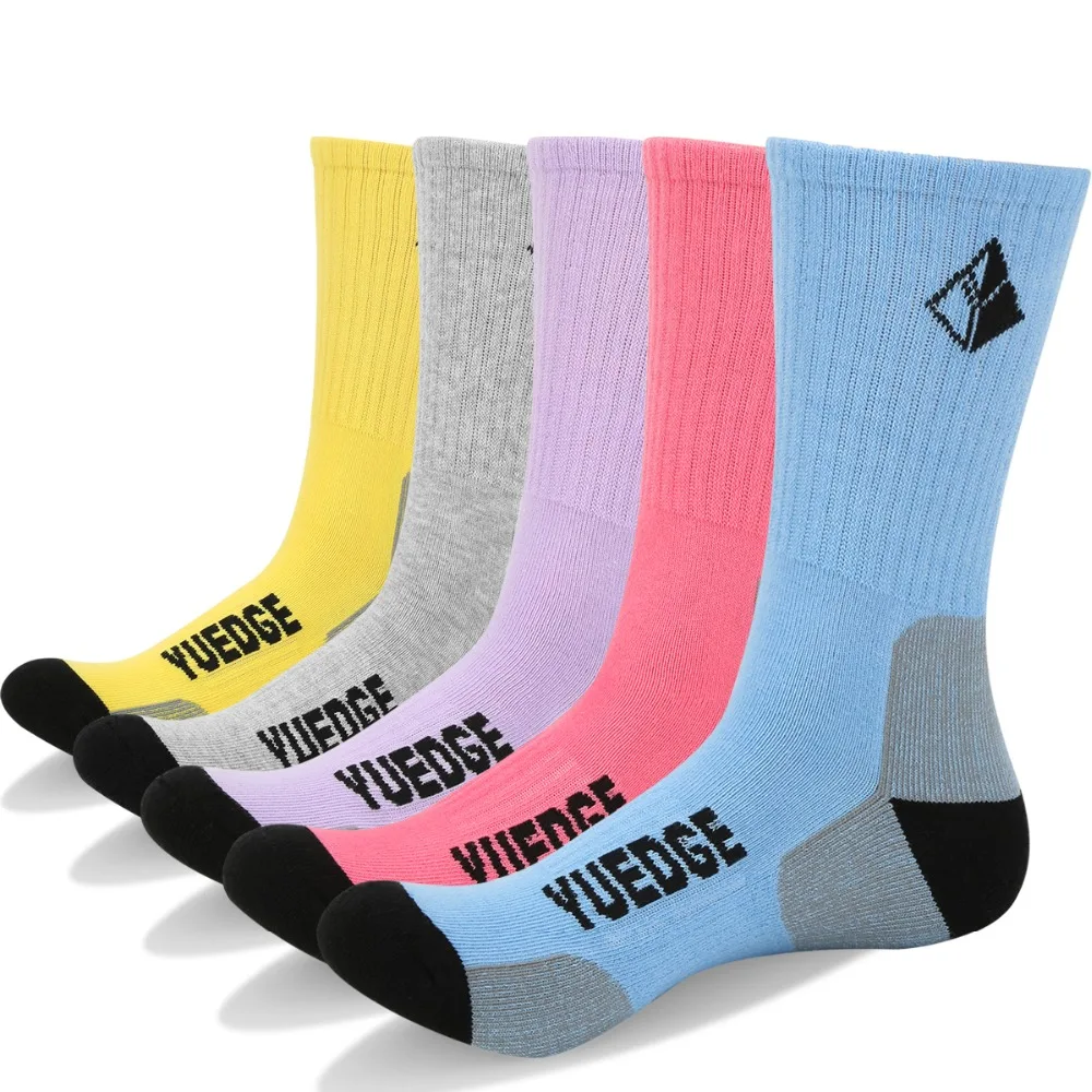 Бренд YUEDGE, женские Мягкие хлопковые носки, удобные дышащие повседневные женские носки(5 пар/упак