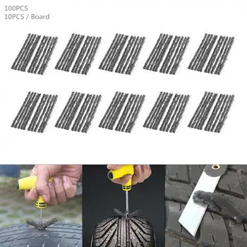 

100PCS Universal 100 x 3.5 mm Black Anti Corrosion Tyre Fast Repairing Rubber Strips for Car /Motorcycle / Bicycle