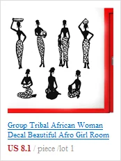 Племенная Африканская женщина Наклейка на стену в африканском стиле афро-американская виниловая наклейка Водонепроницаемая самоклеящаяся Фреска AM06