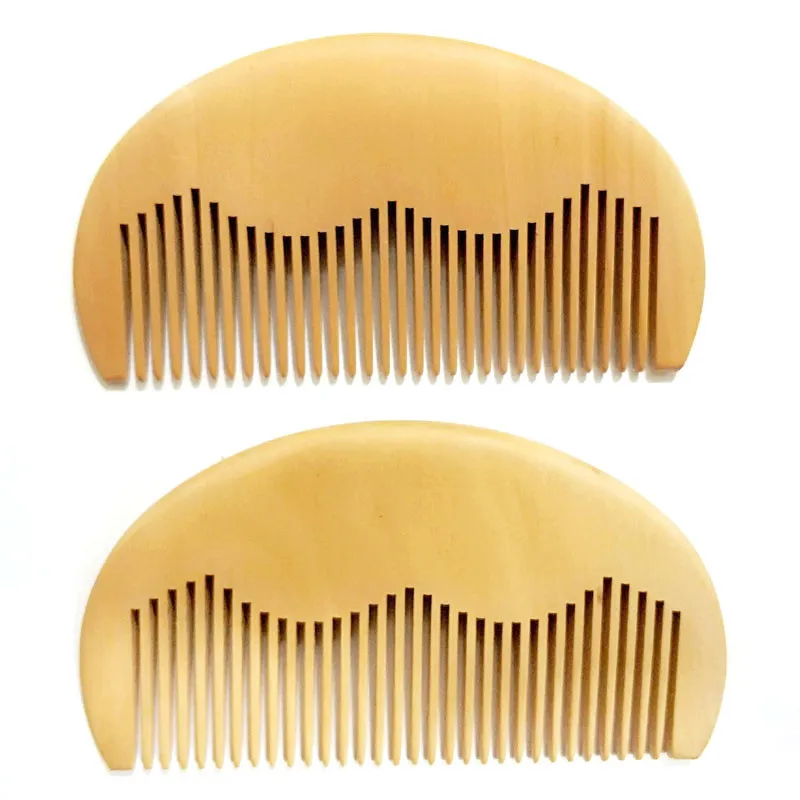 New Style Mini Beard shaped Peach Wood Comb Pocket Size Comb Wholesale