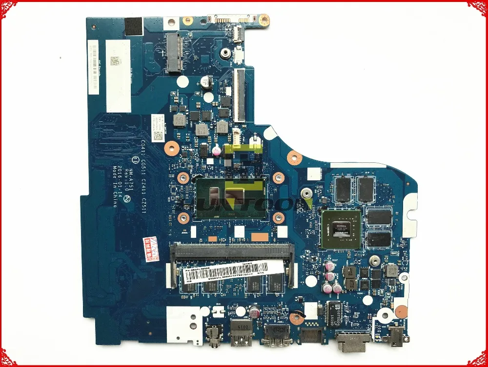 

Classy Motherboard For Lenovo IdeaPad 310-15ISK Laptop With CPU SR2EY i5-6200U P/N NM-A751 N16V-GMR1-S-A2 Fully Tested