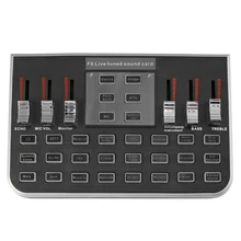 F8 4 Modes Studio Audio Mixer Microphone Webcast Entertainment Streamer Live Sound Card For Phone Computer Pc