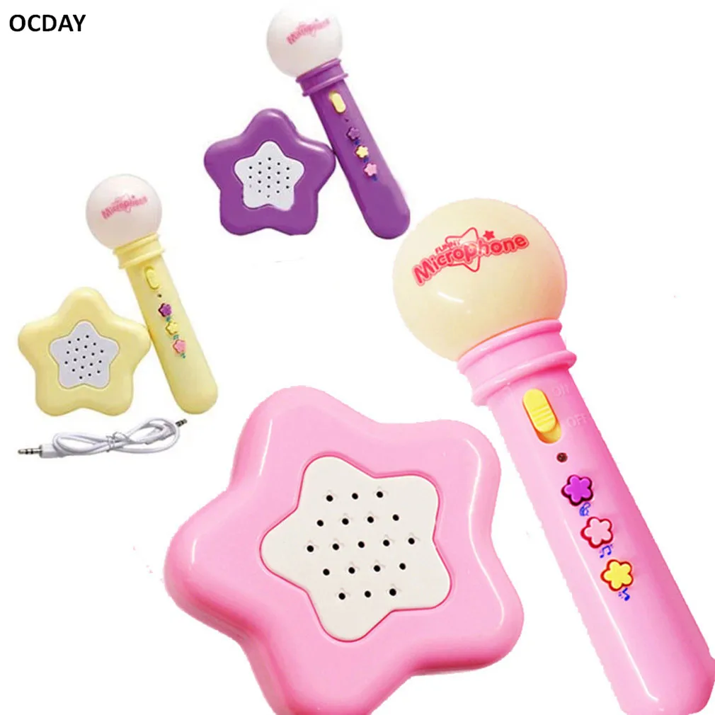 

Hot OCDAY Microphone Toy Wireless Microphone Speaker Singing Toy Musical Instrument Children Baby Young Funny Music Toys Gift