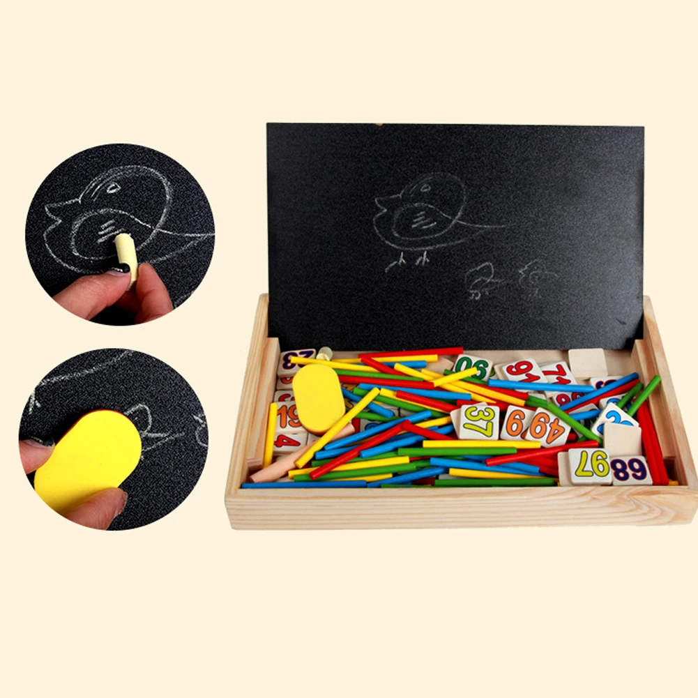 Baby Number Counting Math Toys Baby Early Montessori Educational Toys Mathematical Develop Math Wooden Toy Box Set Gift for Kids