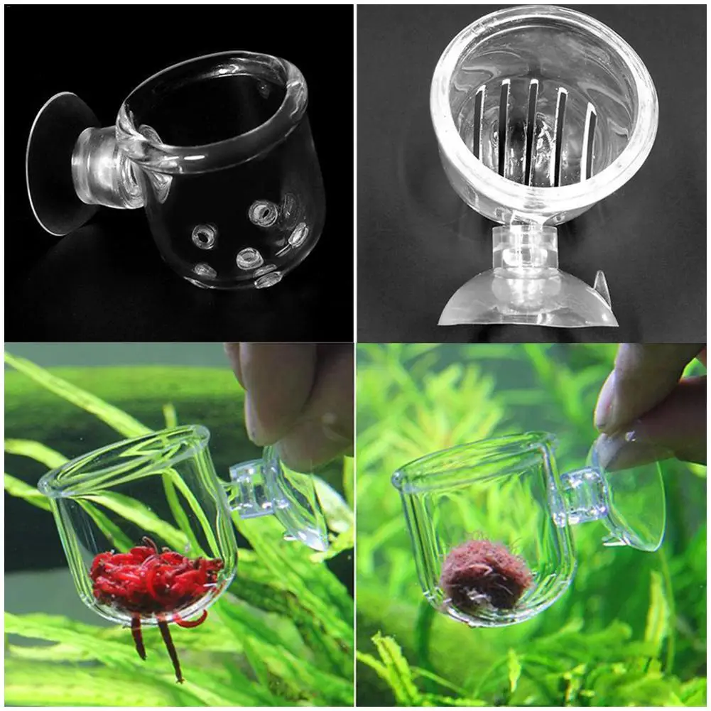 One Set Fish Tank Feeder Red Worm Cup Leakage Device Red Bug Cup Feeder