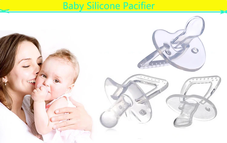 

Baby Silicone Pacifier Transparent Flat Thumb Pattern Baby Nipples Dummy Nipple Teether Toddler Orthodontic Soother Teat