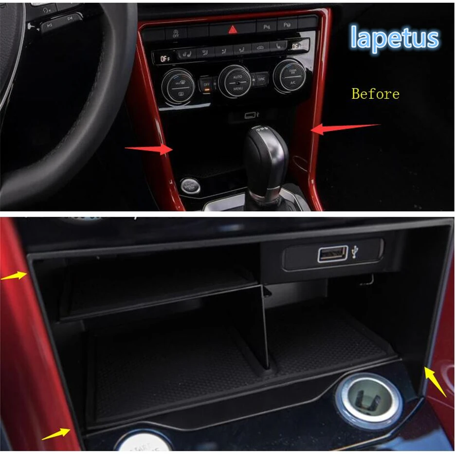 

Lapetus Interior Kit Fit For Volkswagen T-Roc T Roc 2018 2019 Middle Control Container Storage Box Phone Tray Accessory