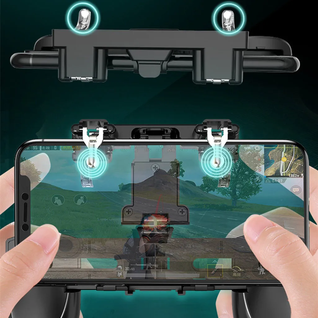 Goedkoop FPS Mobiele Game Controller Gevoelige Schieten En Doel Joysticks Gamepad Handvat Voor PUBG 4 vingers werken tegelijkertijd
