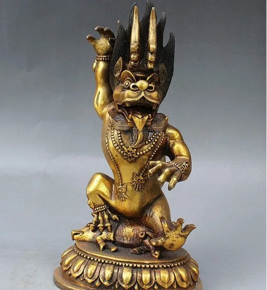 YM 317 8 Тибетский буддизм защита Бог Бронзовая позолота Yama Yamantaka Dharmaraja статуя Будды
