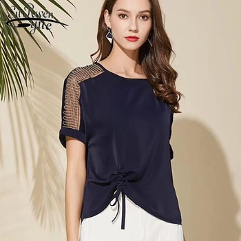 

womens tops and blouses blusas mujer de moda 2019 women's summer blouses short sleeve hollow chiffon blouse women shirts 4255 50