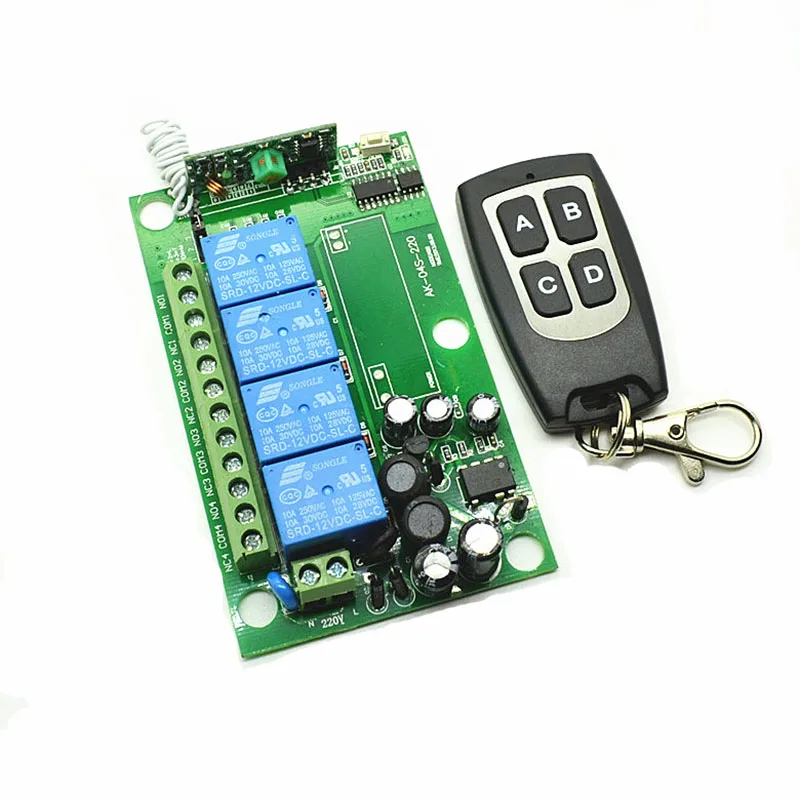 AC85v ~ 250V 110V 220V 230V 4CH RF беспроводной пульт дистанционного управления релейный