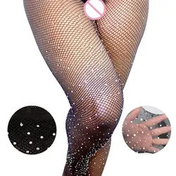 Новый сексуальное женское белье сексуальное с открытым шаговым швом сеточное колготки Для женщин радовать Diamond чулки в сетку Леди