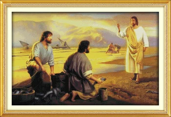 

"Jesus chanted" cross stitch kit people 18ct 14ct 11ct count print canvas stitches embroidery DIY handmade needlework