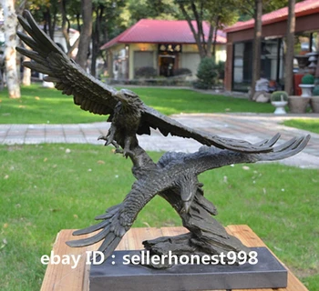 

Western Pure Bronze Marble Two fly eagle Statue Art Deco Sculpture